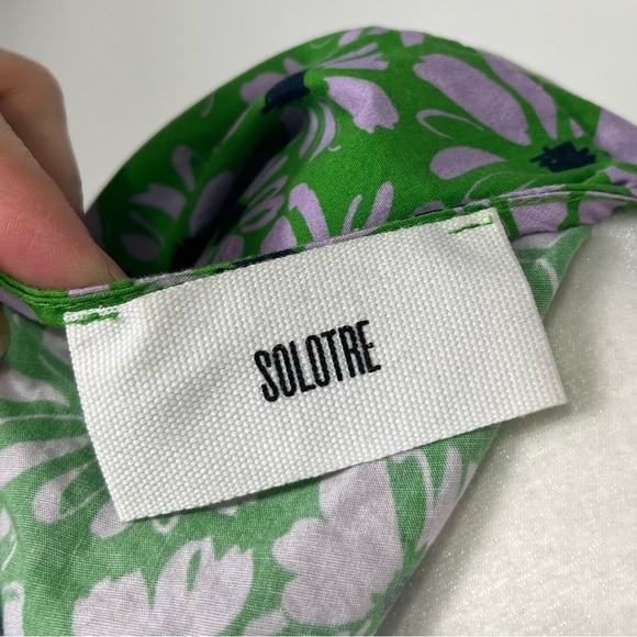 Solotre Green Floral Tie Back Top Made in Italy 100% cotton - Picture 8 of 8
